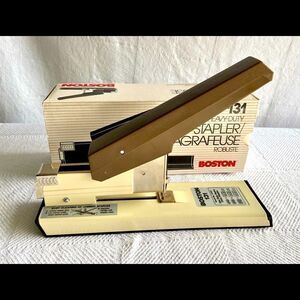 Vintage Boston 131 Stapler Heavy Duty 100 Page Capacity New Old Stock Unused.